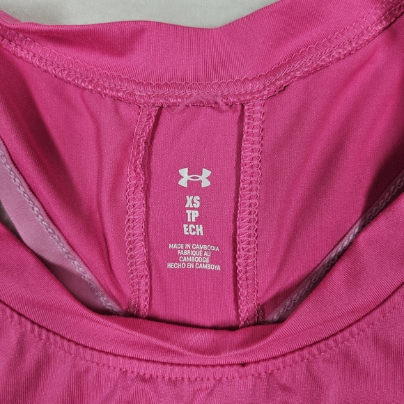 Under Armour Pink Knockout Logo Taped Racerback Tank Top - XS - Picture 2 of 5